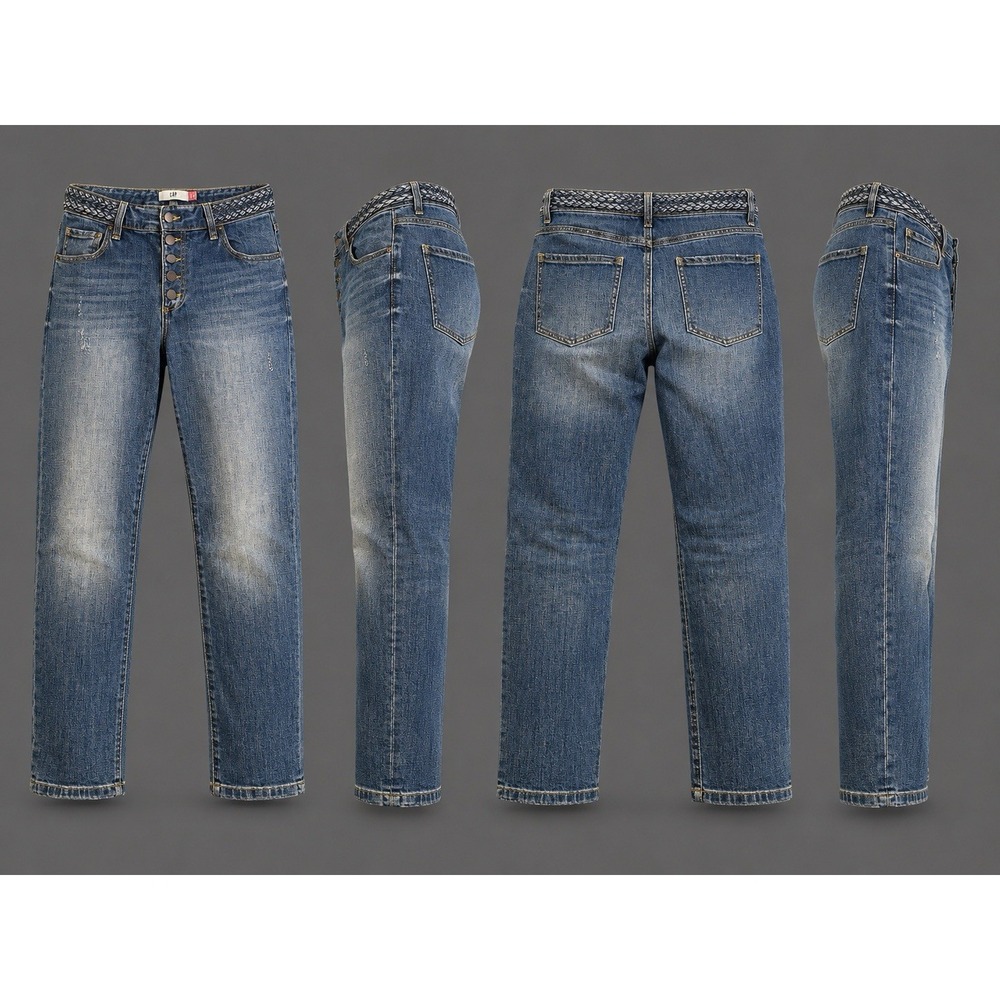 Cabi Womens Button Fly Skinny Jeans WOMENS 8  Blue High Rise Stretch Denim